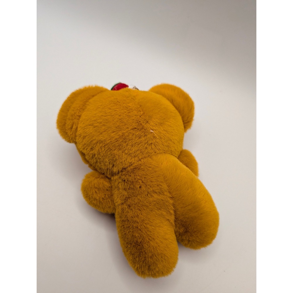 Kawaii Plush Teddy Bear Keychain Pink Heart Apron Lace Trim‎ Cherry Accent 5 in - Picture 3 of 8